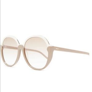 Women’s Ladies Juniors Girls Cream and Brown 59mm Round Sunglasses